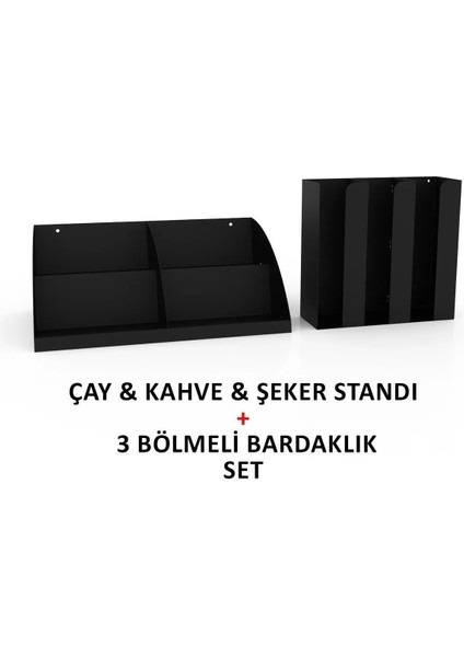 Çay & Kahve 3 Bölmeli Karton Bardaklık Organizer Stand Set fırsatları