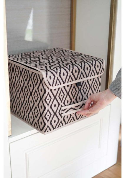 Bohe Kapaklı Kutu Mini, Çok Amaçlı Saklama Kutusu, 30 x 30 x 23 cm , 21 Litre fırsatları