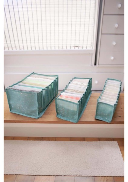 Baby Akordiyon Organizer Çekmece Düzenleyici Medium, Mavi, 15 x 43 x 14 cm