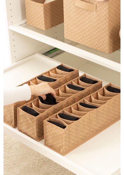 10 Bölmeli Bej Dolap Çekmece Içi Akordiyon Katlanır Çorap Kıyafet Çamaşır Düzenleyici Organizer modelleri