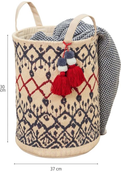 Kilim Yuvarlak Sepet, Saklama Kutusu, 37 x 30 cm modelleri