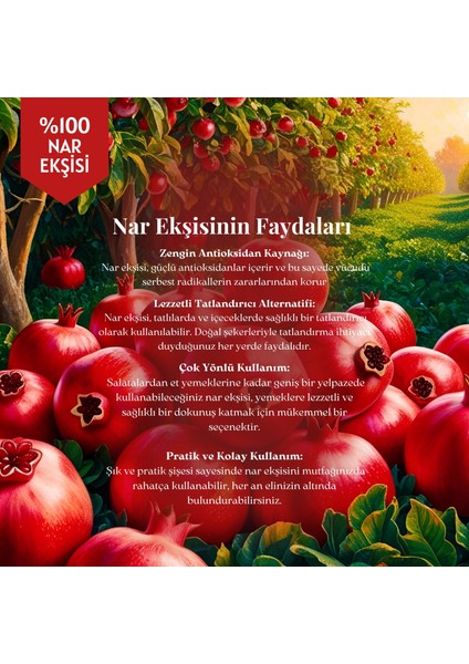 Nar Ekşisi - Doğal, Katkısız, Şeker İlavesiz, 250 ml