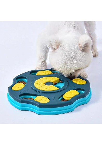 Pet Yavaş Gıda Köpek Kase Oyuncak Pet Köpek Kase Sürgülü Gıda Arama Çok Fonksiyonlu Yiyecek Kutusu Mavi