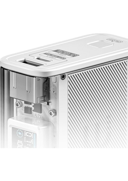 140W - Yüksek Güçlü ve Şeffaf Tasarımlı Powerbank - Gümüş