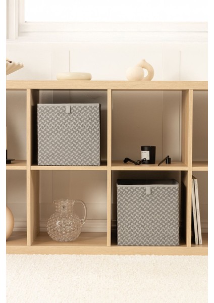 2'li Gri Dolap Içi Çamaşır Oyuncak Düzenleyici Katlanır Kapaksız Saklama Kutusu Organizer / 28 x 28 x 2