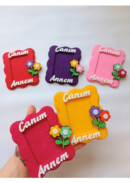Keçe Anneler Günü Canım Annem Çerçeve Mıknatıslı