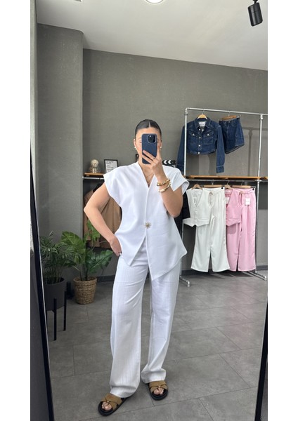 Oversize Yelek Pantolon Takım