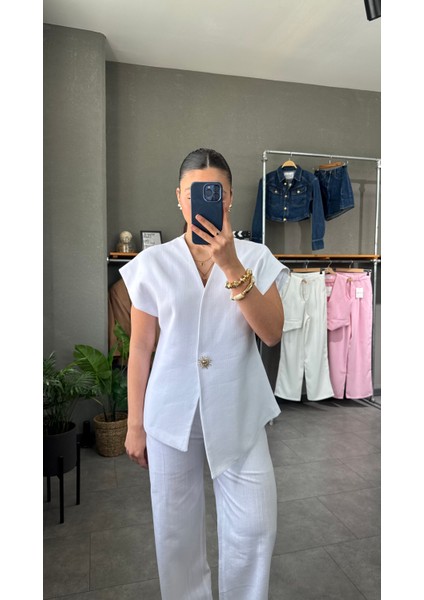 Oversize Yelek Pantolon Takım