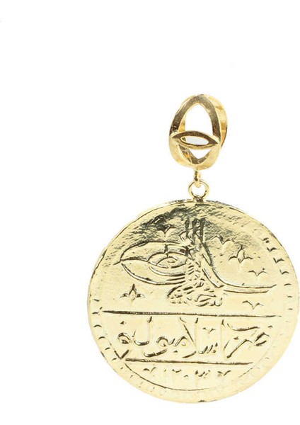 925 Ayar Gümüş Osmanlı Tuğralı Madalyon Kolye Ucu