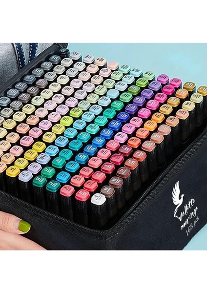 Moringa 168'LI Çift Taraflı Art Marker Keçeli Kalem Seti Çantalı