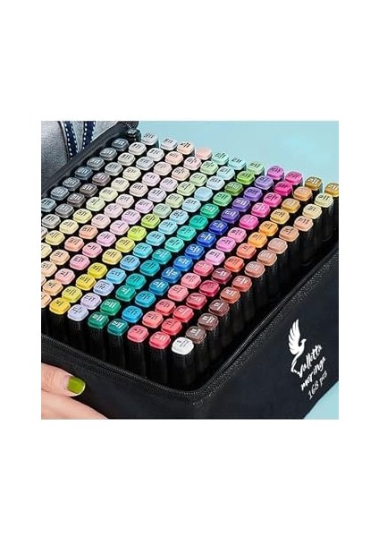 Moringa 168'LI Çift Taraflı Art Marker Keçeli Kalem Seti Çantalı fiyatları