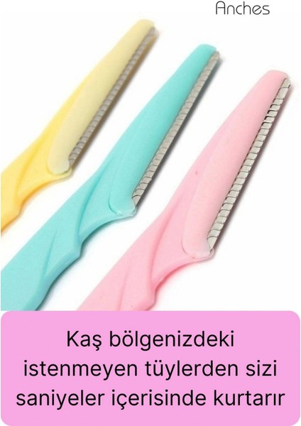 3'lü Yüz Jileti Kaş Usturası Kadın Epilasyon Aleti Bakım Aparatı Epilatör Kaliteli Şekillendirme
