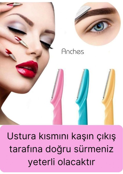 3'lü Yüz Jileti Kaş Usturası Kadın Epilasyon Aleti Bakım Aparatı Epilatör Kaliteli Şekillendirme