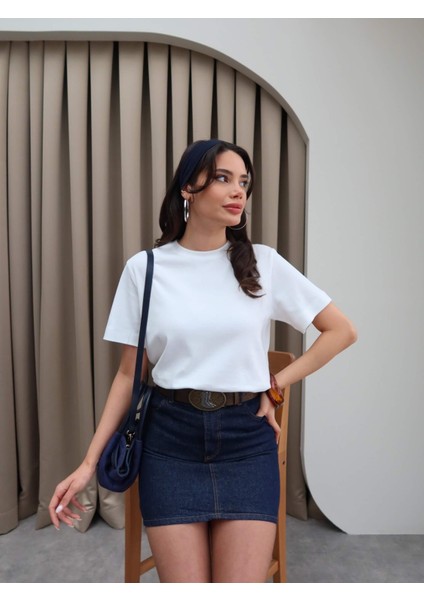 Likralı Bisiklet Yaka T-Shirt