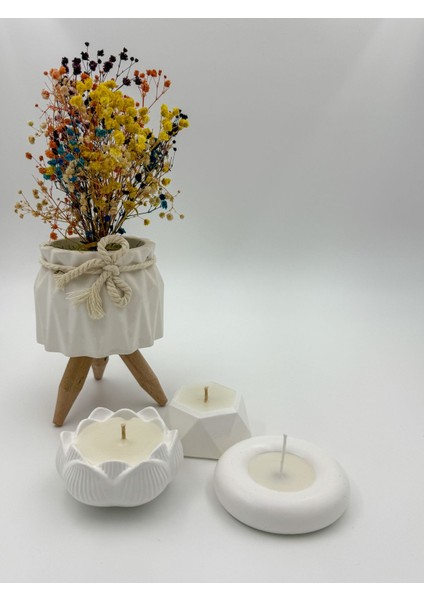 Paçuli Kokulu 3'lü Mum Soya Wax Doğal Dekoratif Mum