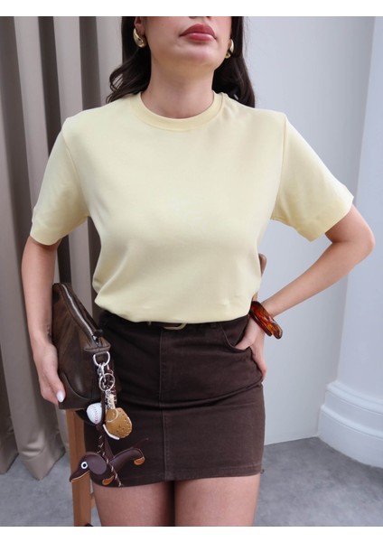 Likralı Bisiklet Yaka T-Shirt modelleri