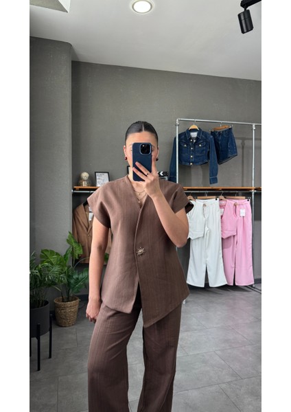 Oversize Yelek Pantolon Takım