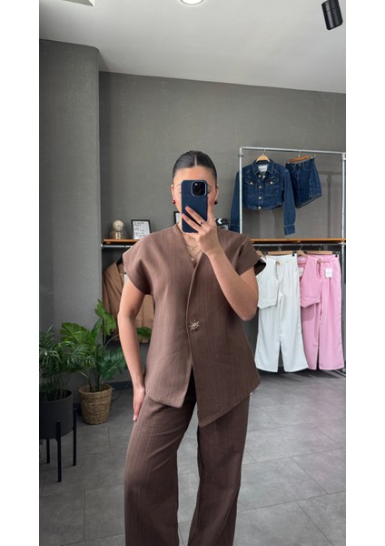 Oversize Yelek Pantolon Takım