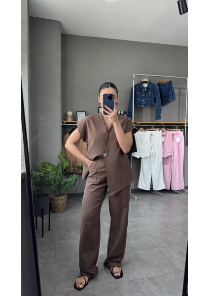 Oversize Yelek Pantolon Takım
