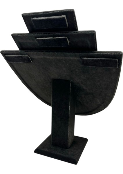 Yerli Üretim Ahşap Model Anfora Kumaş Füme Renk 25 cm Kolye Takı Sergileme Mankeni