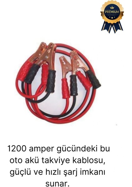 Çantalı %100 Bakır Kalın Kablo ve Hızlı Şarj Güçlü 1200 Amper Oto Araç Akü Şarj Takviye Kablosu 2m modelleri