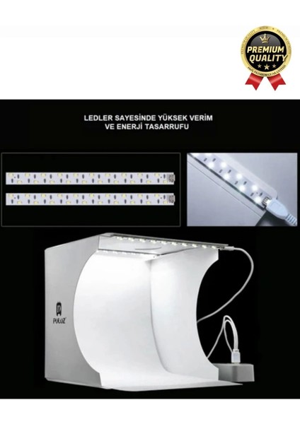 Çok Amaçlı Portatif Taşınabilir Beyaz LED Işıklı Pratik Mini Fon Fotoğraf Stüdyosu Ürün Çekim Çadırı modelleri
