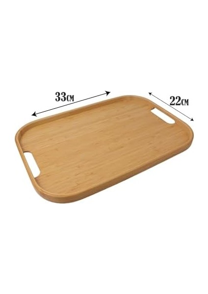 Dikdörtgen Bambu Servis Tepsisi, 2'li Set, 33X22 cm ve 40X28 cm | Dikdörtgen Bambu Tepsi
