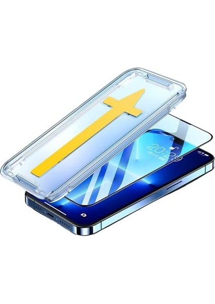 Apple iPhone Için Tasarlanmış Tam Ekran Kaplayan Kolay Kurulum Ekran Koruyucu Cam (Apple iPhone 13PROMAX)