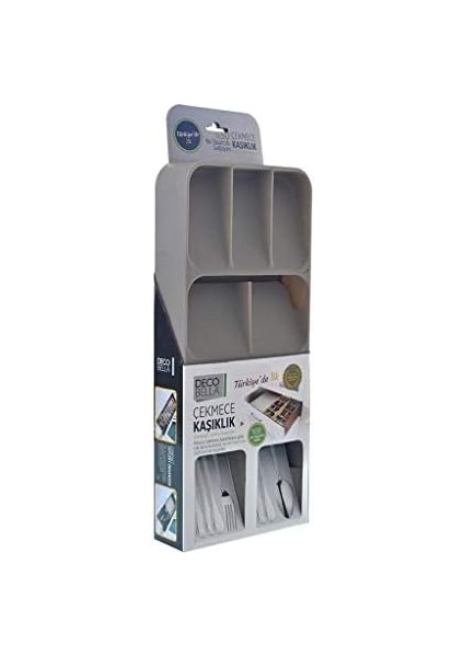 50804 9 Bölmeli Çekmece Kaşıklık, Gri