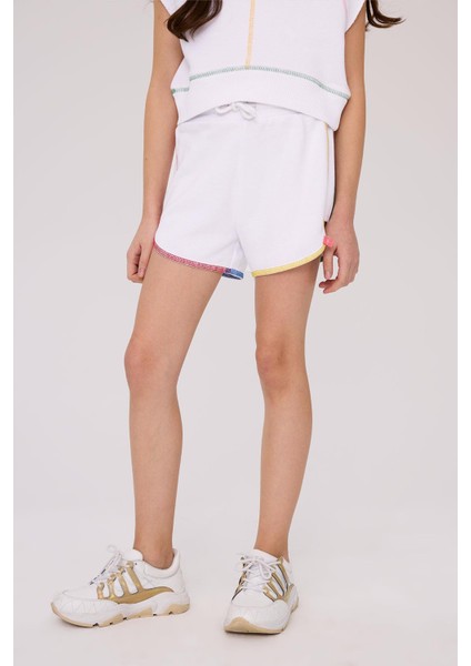 Bg Store Kız Çocuk Beyaz Şort