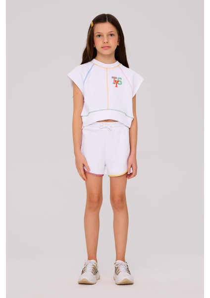Bg Store Kız Çocuk Beyaz Şort