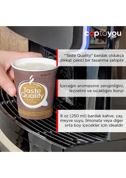 75 Adet Tek Kullanımlık Karton Bardak, Kağıt Dondurma Bardakları, Kahve Bardakları, Çay, Sıcak ve Soğuk Içecekler, Parti Bardakları, "taste Quality" 8 Oz (250 Ml)