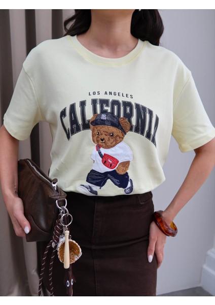 Bear California Baskılı T-Shirt modelleri