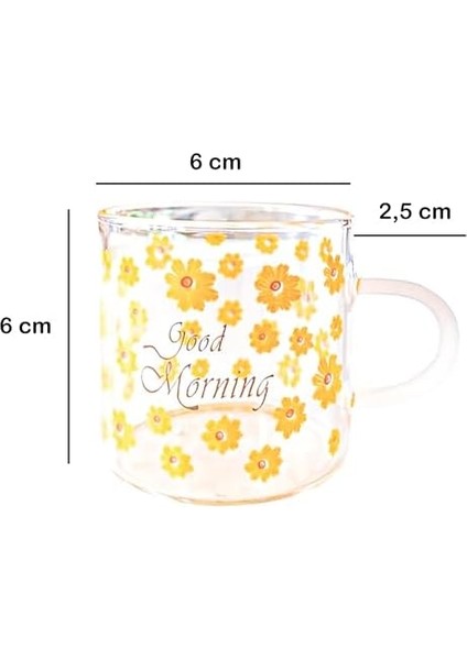 6 Adet 120 ml Cam Papatya Desenli Fincan Espresso Kahve Fincanı Isıya Dayanıklı Çay Seti Çay Fincanı fiyatları