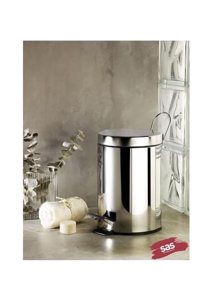 4 Lü Set Pedallı Çöp Kovası Wc Klozet Fırça Sabunluk Diş Fırçalık Seti