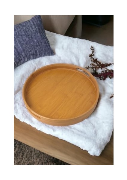 Yuvarlak Bambu Tepsi 35CM, Daire Sunum