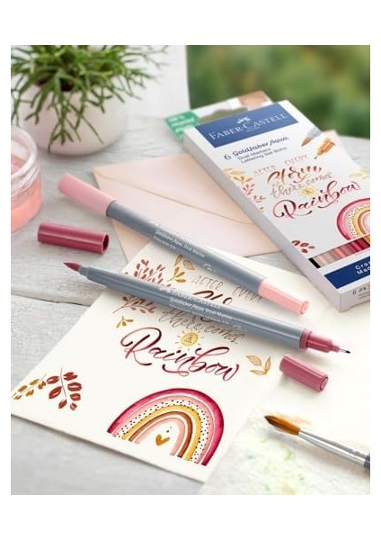 Goldfaber Aqua Çift Uçlu Markör, Kaligrafi, 6‘lı Boho