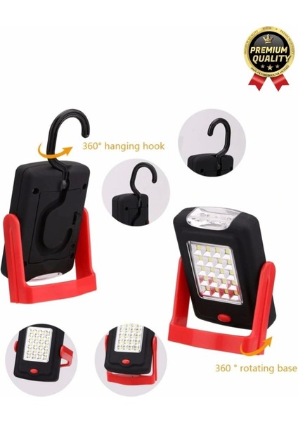Premium Kancalı Asılabilir Mıknatıslı Pilli Beyaz Işık 50 Metre Mesafeli 20+3 Smd Parlak LED Lamba fiyatları