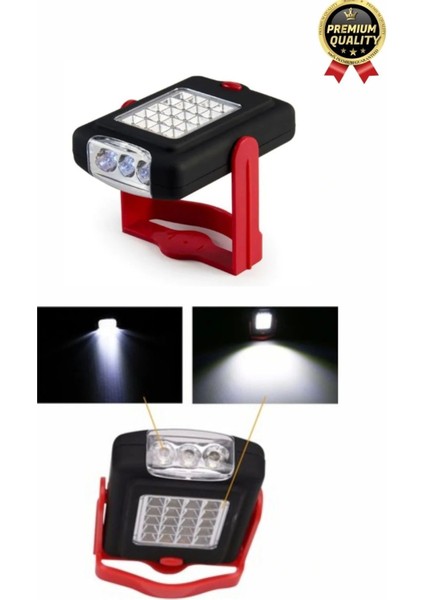 Premium Kancalı Asılabilir Mıknatıslı Pilli Beyaz Işık 50 Metre Mesafeli 20+3 Smd Parlak LED Lamba fırsatları