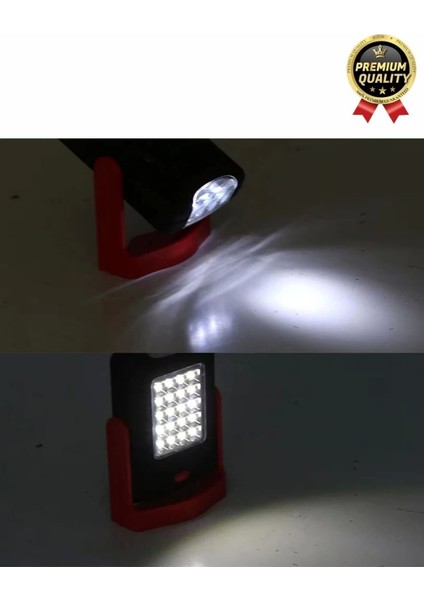 Premium Kancalı Asılabilir Mıknatıslı Pilli Beyaz Işık 50 Metre Mesafeli 20+3 Smd Parlak LED Lamba indirimleri