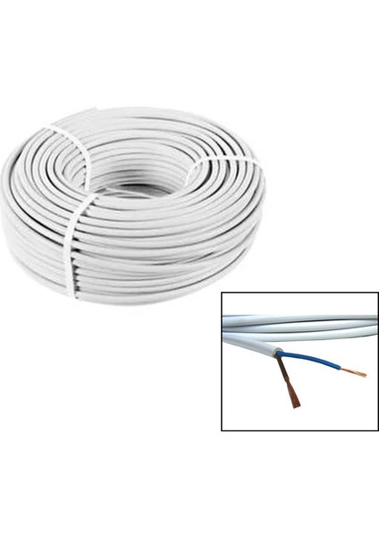 2x1.5mm Kablo 100MT Cca Kablo H05 W-F