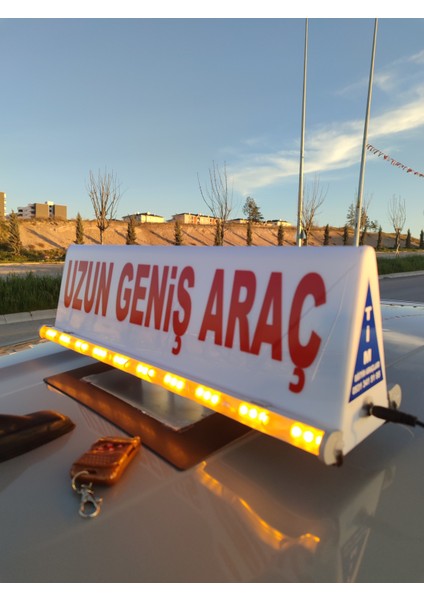 Uzun ve Geniş Araç Tabelası Tepe Lambası Led Çakarlı 12 V