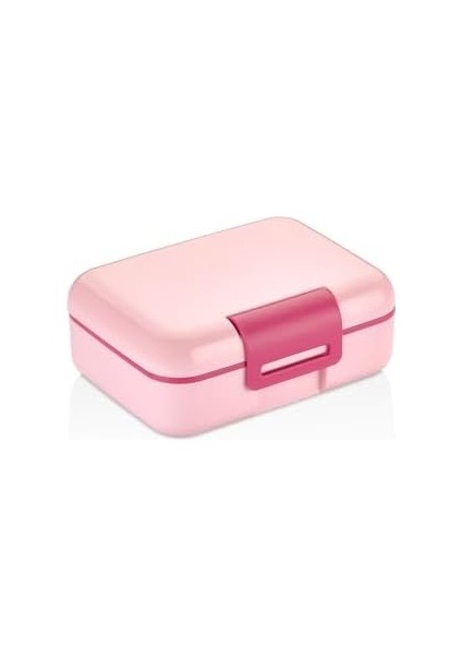 Design Kendinden Kaşıklı 5 Bölmeli 2 Katlı Beslenme Kutusu (Pembe)
