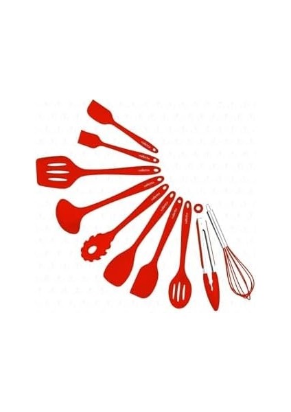 VLT1120 Salvatore 10 Parça Spatula Set Kırmızı VLT1120