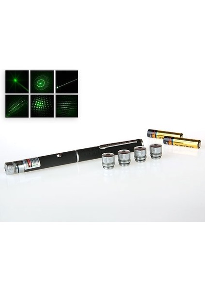 Yeşil Lazer Pointer 100 Mw 15 Km Etkili (5 Başlıklı)