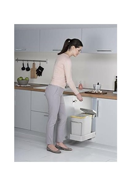 21600 Raylı Dolap Içi Çöp Kovası 16+1 lt 17 lt