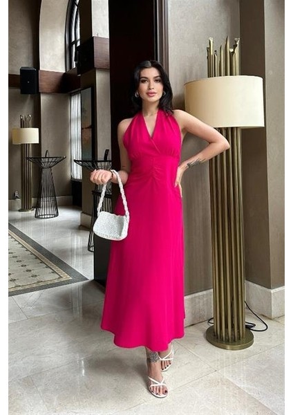 Ruby Sırt Dekoteli Elbise 2561-8