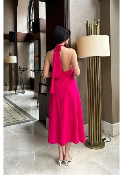 Ruby Sırt Dekoteli Elbise 2561-8