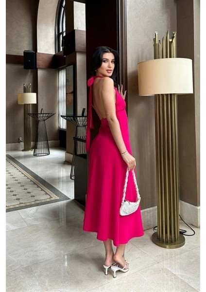 Ruby Sırt Dekoteli Elbise 2561-8