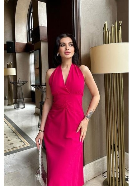 Ruby Sırt Dekoteli Elbise 2561-8